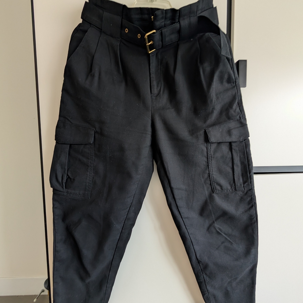 Banana Republic Black Ankle Cropped Pants Relaxed Fit